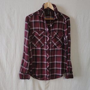 Forever 21 Rayon Long Sleeve Plaid Shirt Size S - NWOT